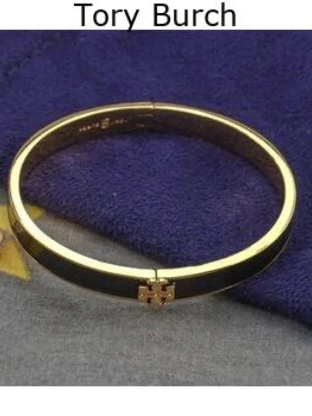 Tory Burch Kira Enamel 7mm Bracelet Bangle in Black (Brand New) Medium